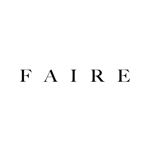 Logo Faire in zwarte letters op een witte achtergrond