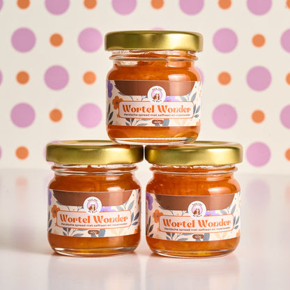 Piramide van drie Wortel Wonder Mini jampotjes 