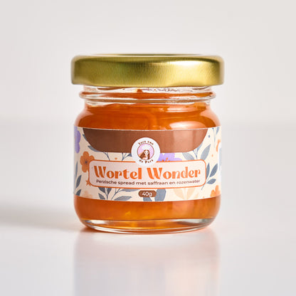 Wortel Wonder mini - Proefpotje Perzische wortelspread met saffraan en rozenwater - Vers van de Pers Food